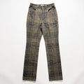WEWOREWHAT 25 Olive Gray Plaid Straight Leg Jeans Womens Stretch Casual Preppy
