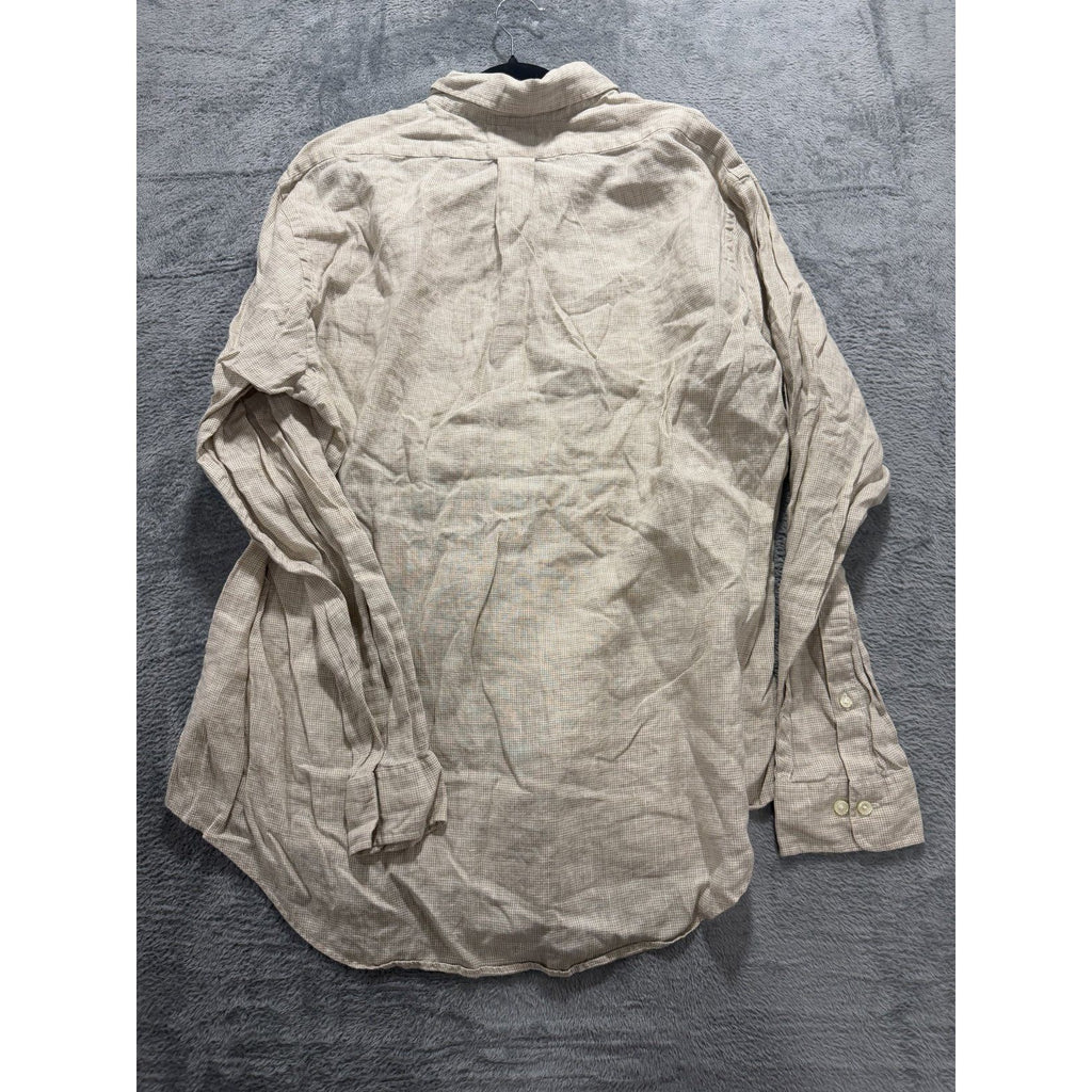 Brooks Brothers Men's Beige Irish Linen Shirt XL, photo 8 of 9