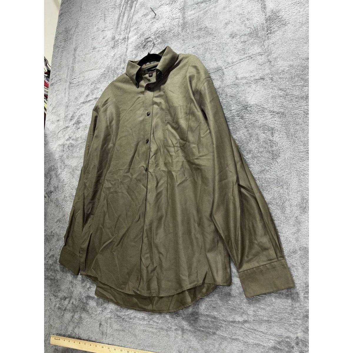 Nordstrom Men's Olive Green Dress Shirt Size L, photo 2 of 8
