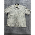 Tommy Bahama Mens XL Gray Green Koi Fish Print Short Sleeve Button Up Shirt