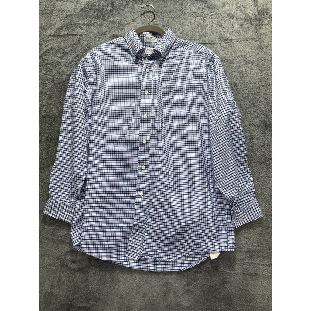 L.L. Bean Men's Blue Check Dress Shirt Size 16-33