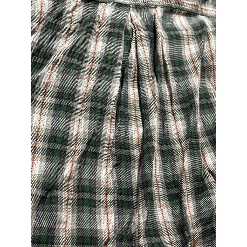 Arrow XLT Green Plaid Flannel Shirt Somerset Twill Long Sleeve Mens
