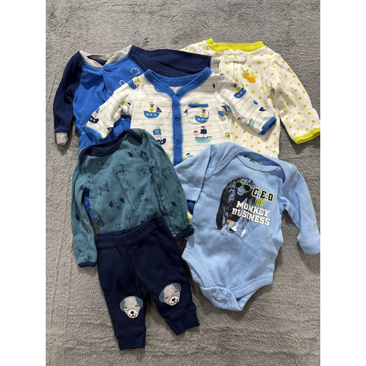 Carter's Koala Baby Garanimals Baby Boy NB 6 Piece Bundle Sleepers Bodysuits