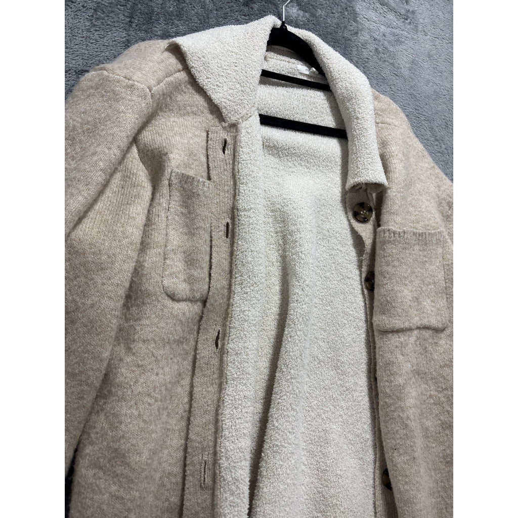 Maurices Women's Oatmeal Cardigan Shacket Size L, photo 2 of 8