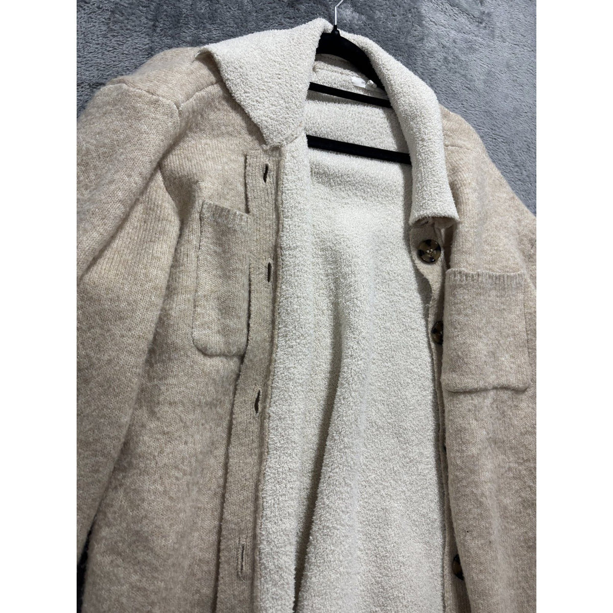 Maurices Women's Oatmeal Cardigan Shacket Size L, photo 2 of 8