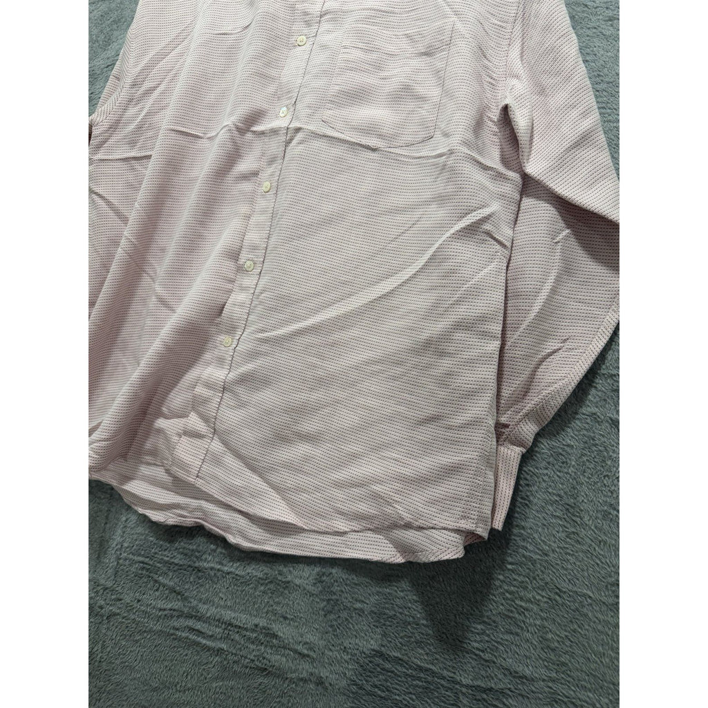 Bugatchi Uomo Mens XL Pink Textured Button Down Dress Shirt Casual