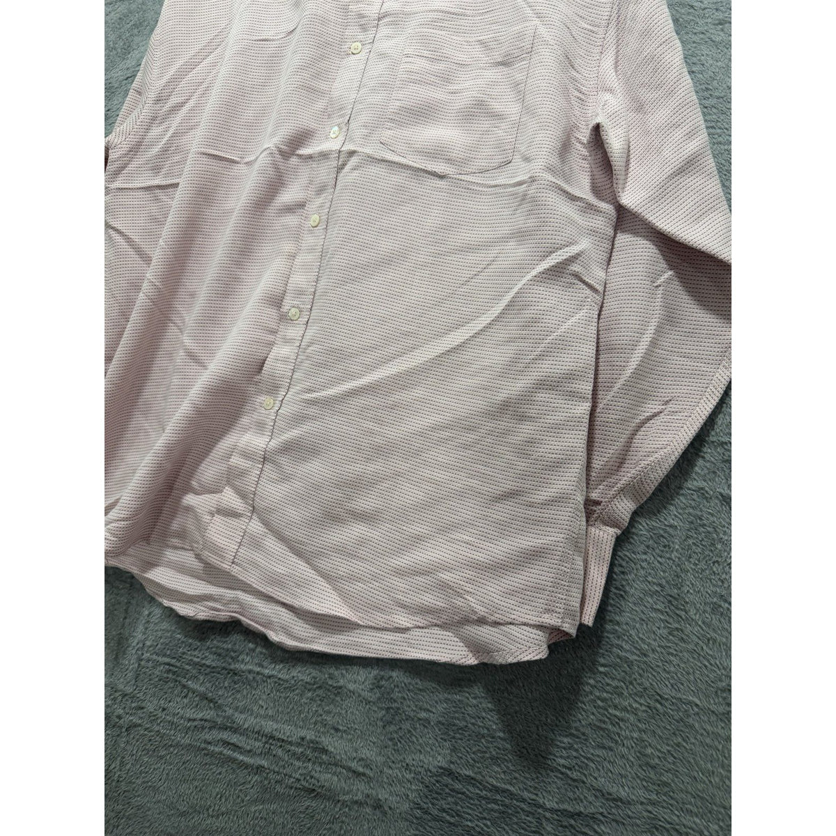 Bugatchi Uomo Mens XL Pink Textured Button Down Dress Shirt Casual