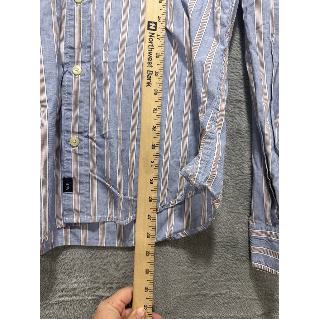 Abercrombie & Fitch Men's Blue Striped Shirt Size L, photo 7 of 10