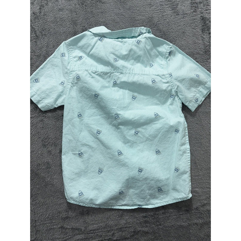 OshKosh B'gosh Carter's Boys Size 6 4 Piece Bundle Button Up Shirts Aqua Plaid