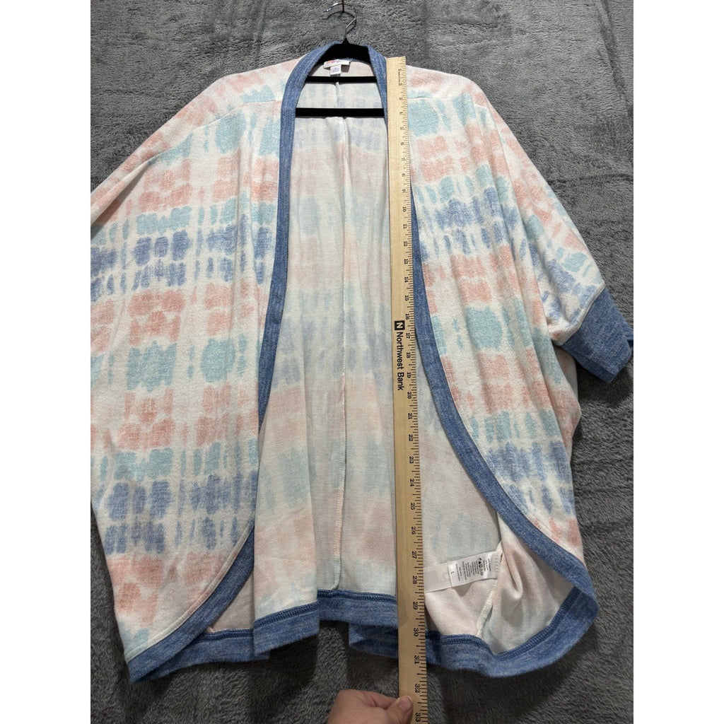 LuLaRoe Womens L Tie Dye Open Front Cardigan Casual Boho