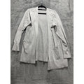 Time and Tru Womens L 12-14 Heather Gray Open Front Cardigan Pockets Casual