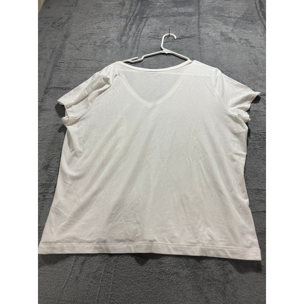 Banana Republic Women's White V-Neck Tee Size XXL, photo 3 of 13