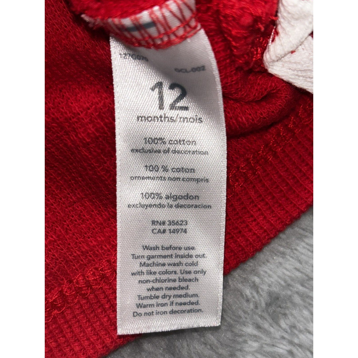 Carter's Baby Boy 12M 8 Piece Bundle Penguin Bodysuits Hoodie Pants Red Gray