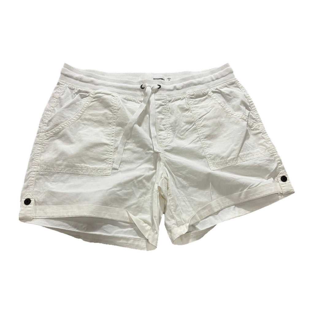 Sonoma 16 Womens White Cargo Shorts Casual Boho Cotton Stretch Drawstring 5"