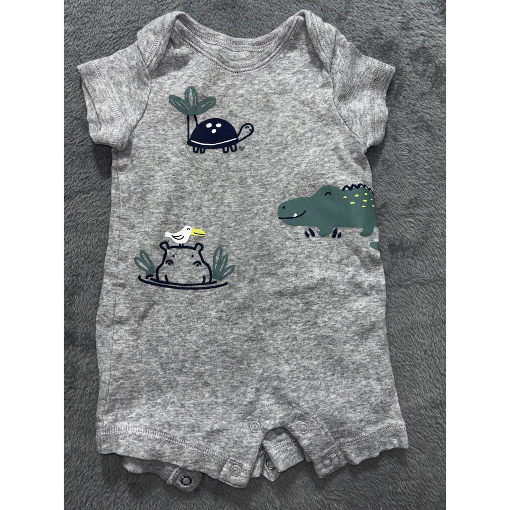 Carter's Circo Baby Boy 6M 5 Piece Bundle Bodysuits Shorts Romper Sage Gray
