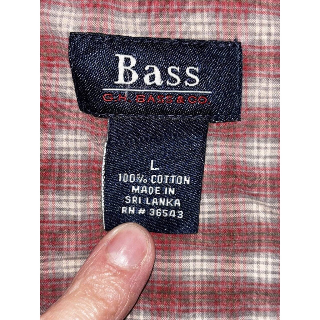 G.H. Bass & Co Men's Red Plaid Shirt Size L, photo 8 of 8