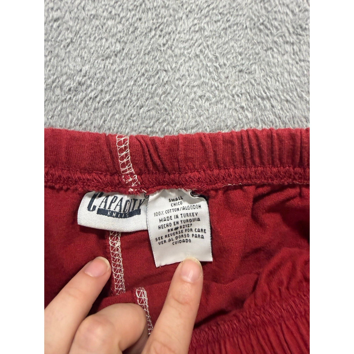Capacity Knits S Red Cotton Drawstring Midi Skirt Womens Casual Vintage Boho
