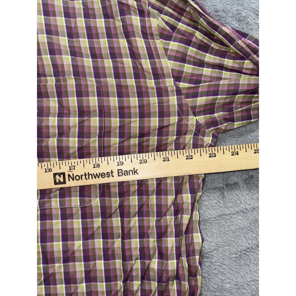 Turrau Men's Purple Green Plaid Shirt Size XL, photo 4 of 10