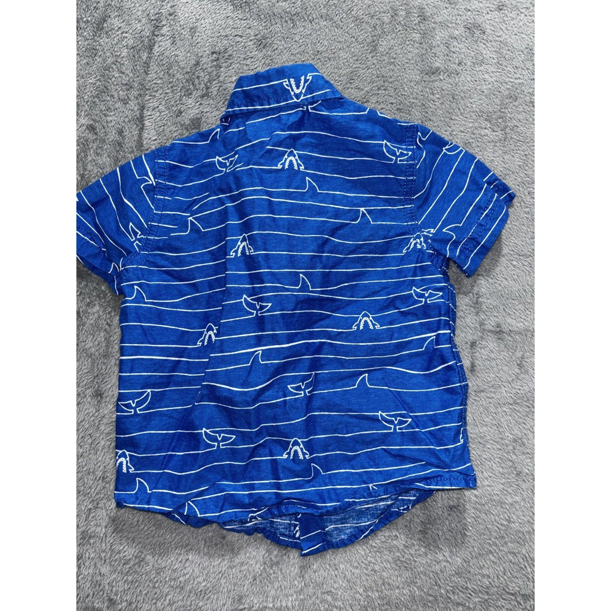 Carter's Okie Dokie 12M Baby 6 Piece Bundle Shark Shirt Tee Tank Shorts Blue