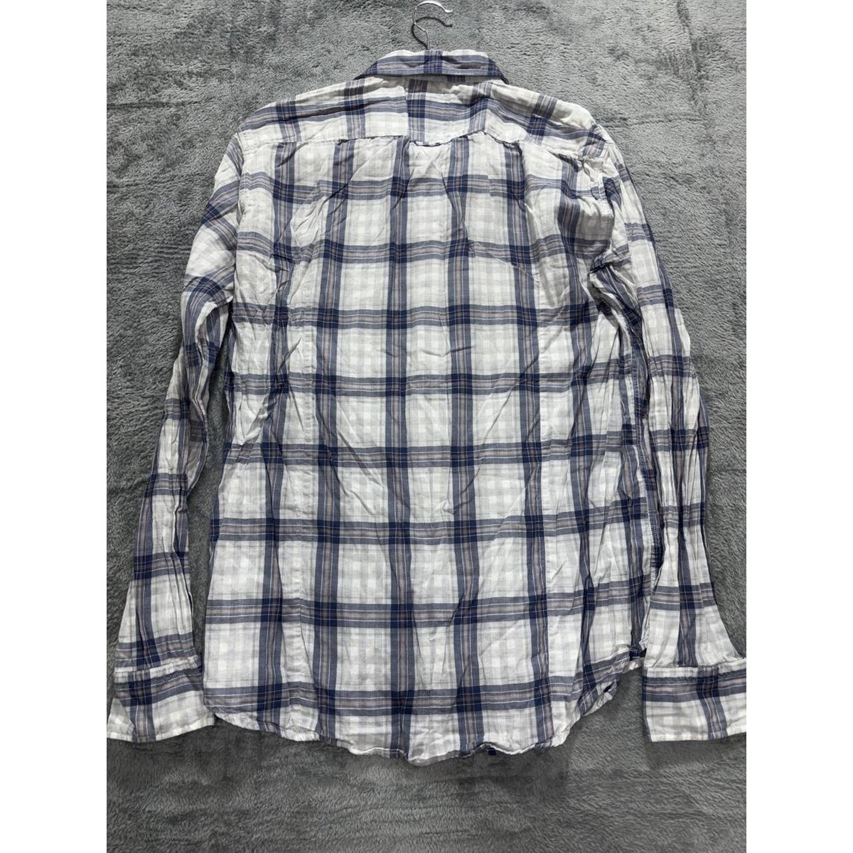 Hugo Boss Men's Navy White Plaid Shirt Size XL, photo 6 of 10