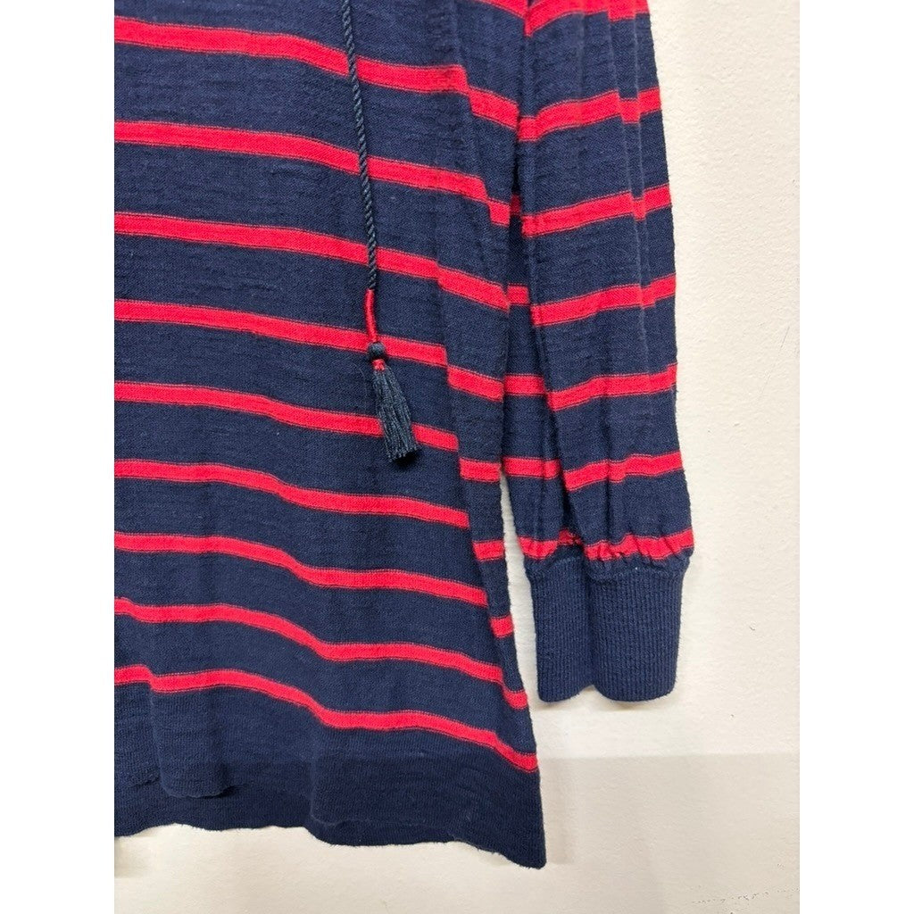 LOFT Women's Navy Red Stripe Knit Top Size S, photo 3 of 5
