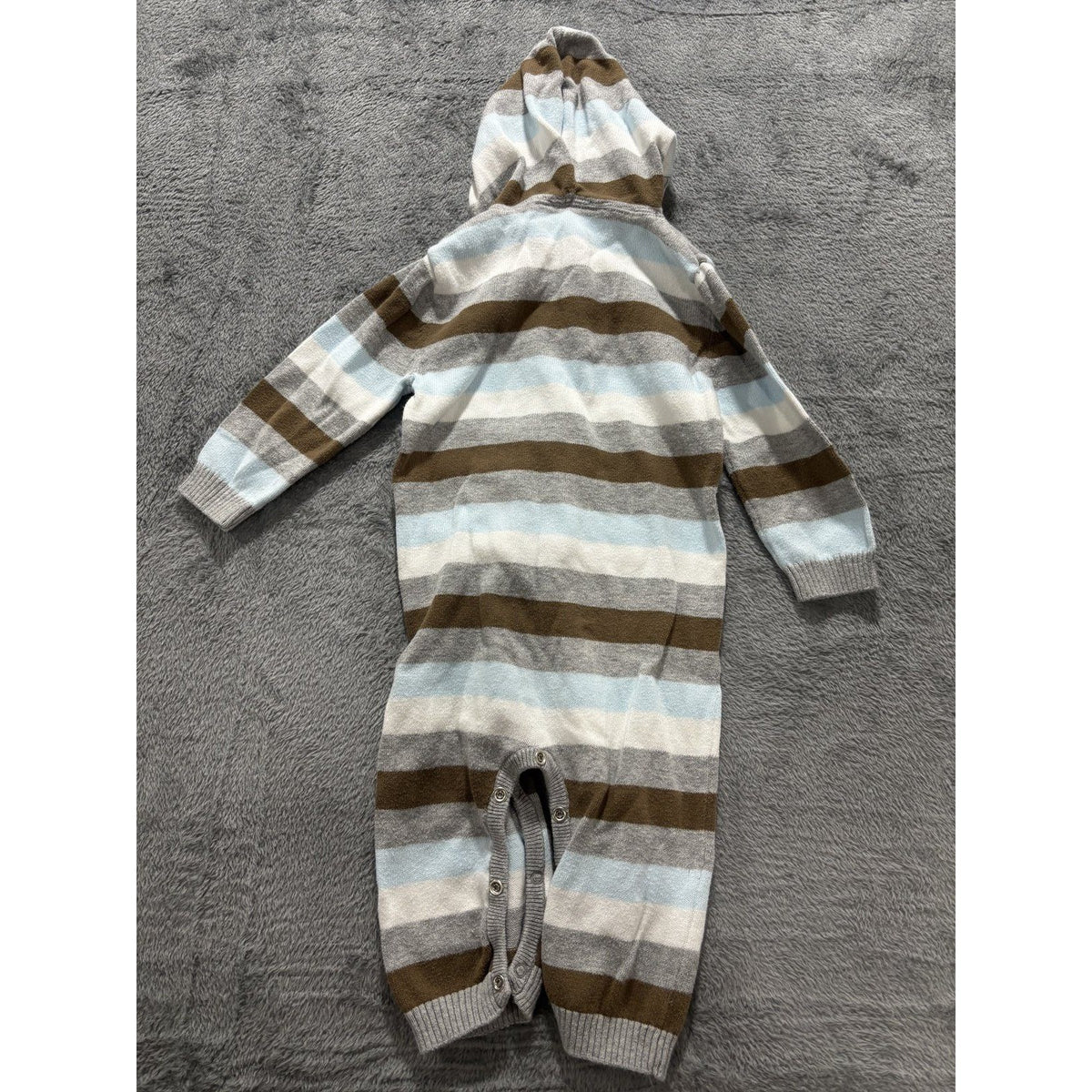 Carter's Baby Boy 12M 5 Piece Bundle Moose Bodysuit Pants Cardigan Gray Tan