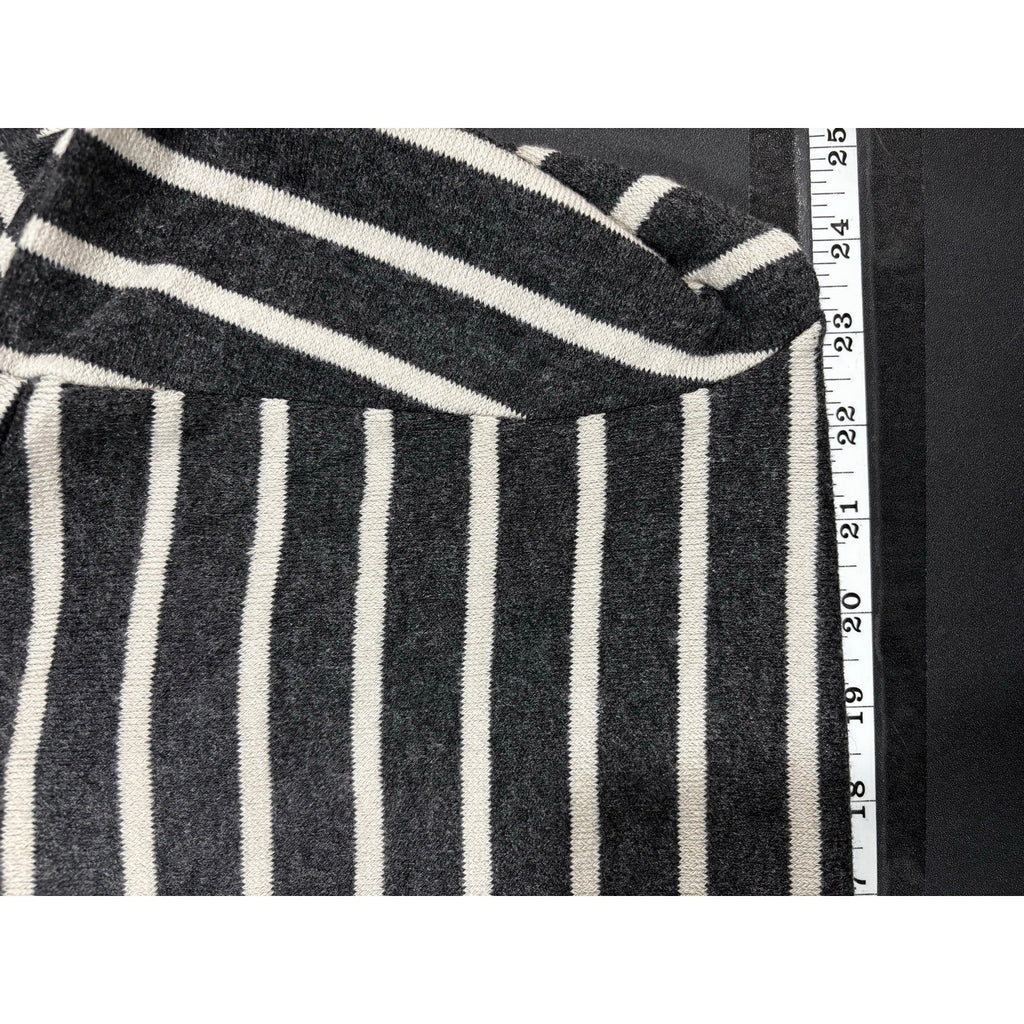 89th + Madison XL Black White Striped Long Sleeve Womens Top Casual Preppy