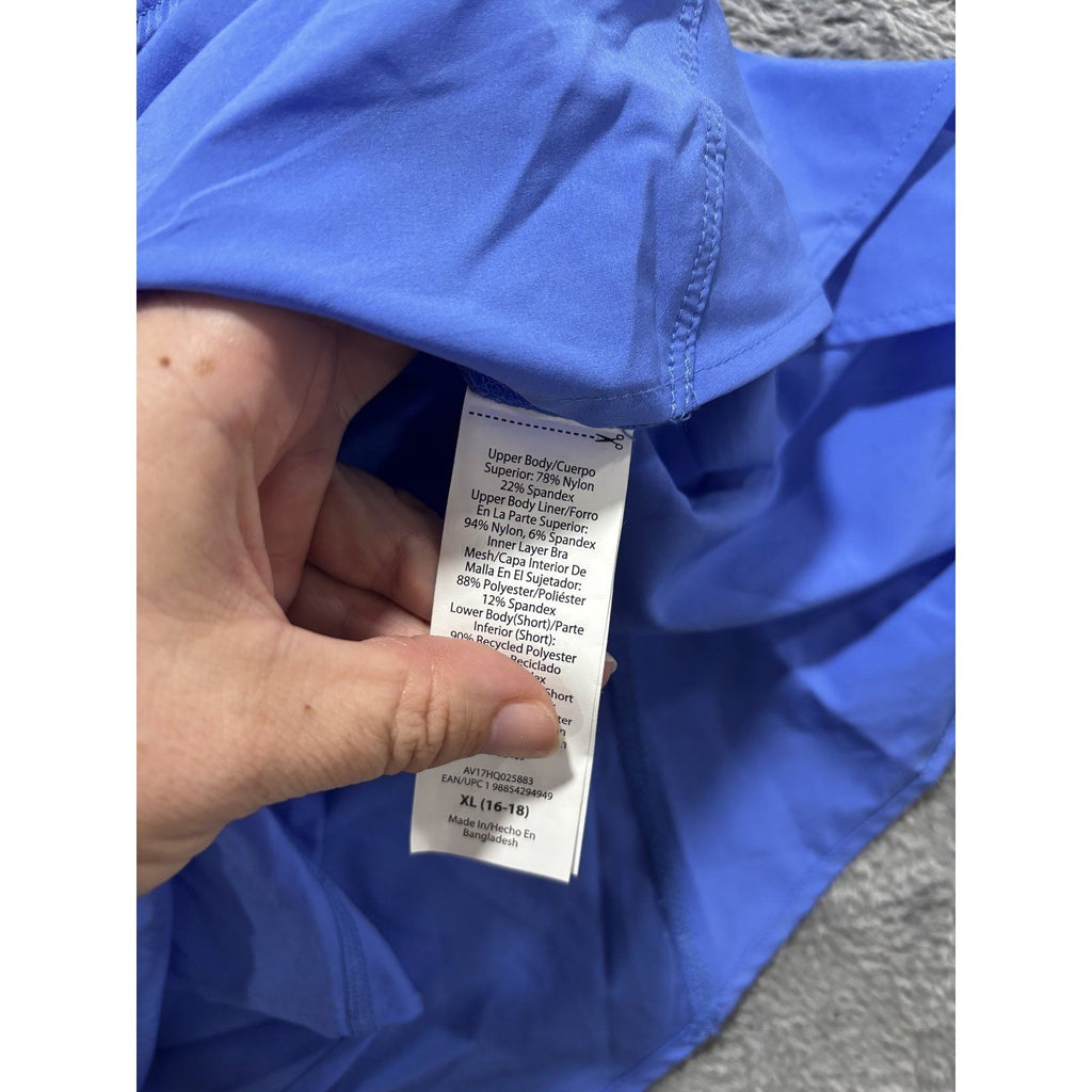 Avia Womens XL 16-18 Periwinkle Blue Athletic Romper Built In Shorts Activewear
