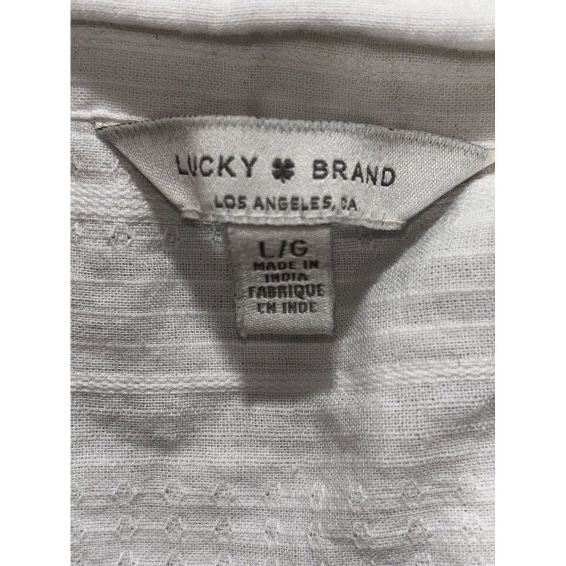 Lucky Brand Women's White Striped Shirt Size L, photo 6 of 7