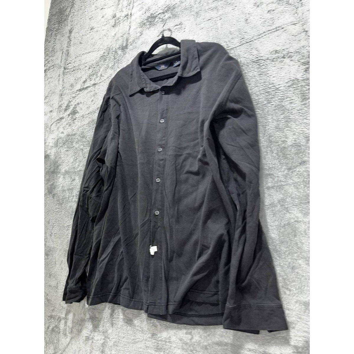 Brooks Brothers 346 Mens XL Charcoal Black Long Sleeve Button Up Knit Shirt