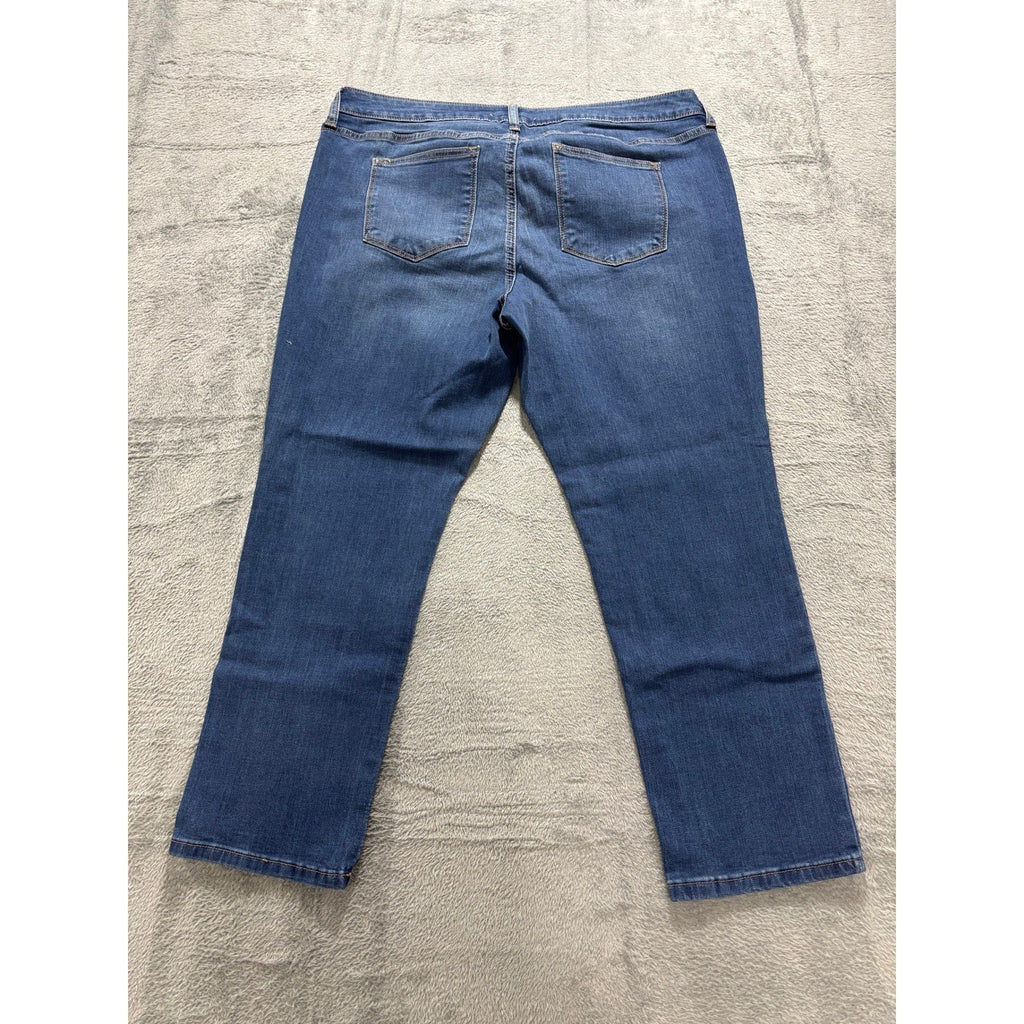 Sonoma 18PS Blue Straight Leg Everyday Jean Womens Casual Vintage Mid Rise Denim