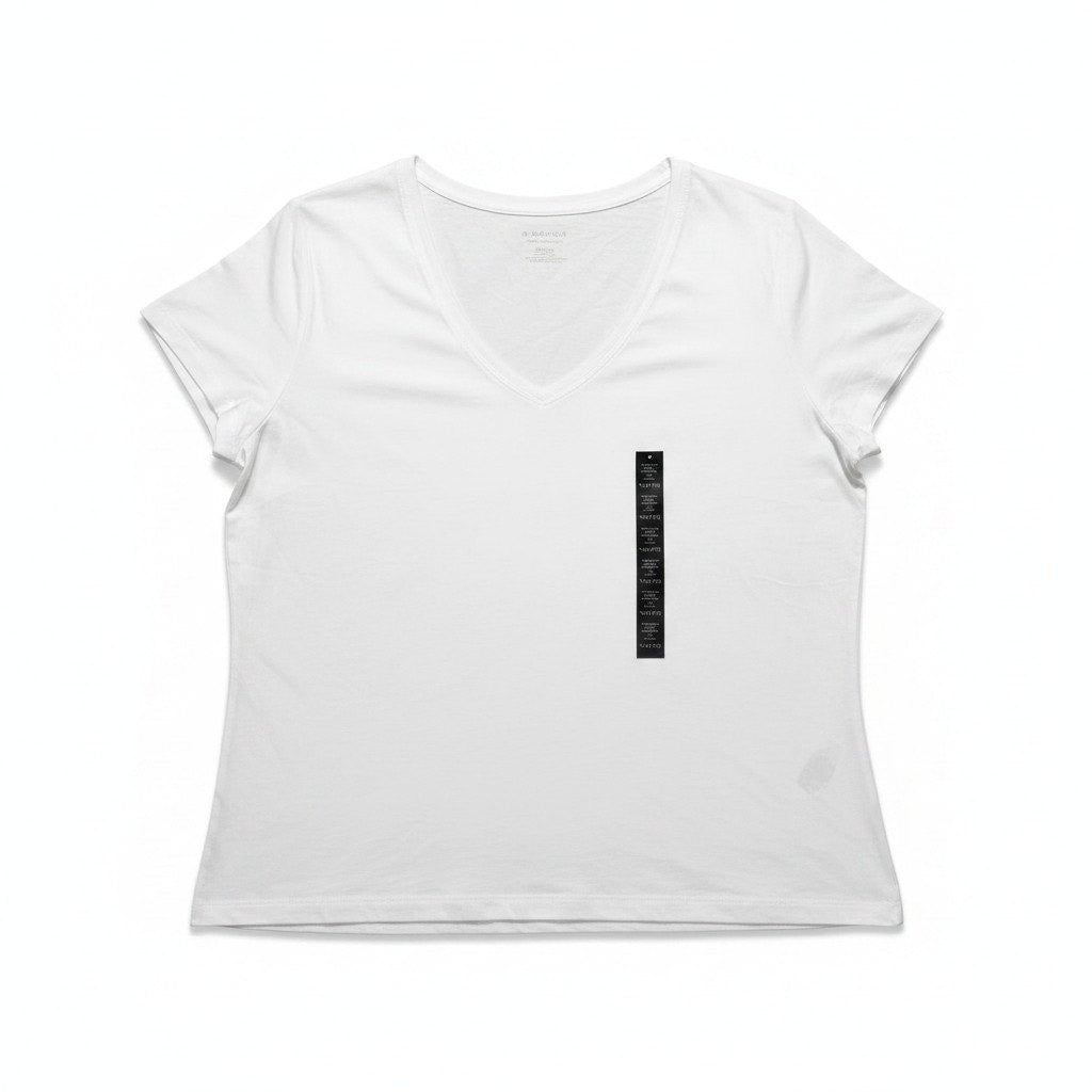 Banana Republic Women's White V-Neck Tee Size XXL
