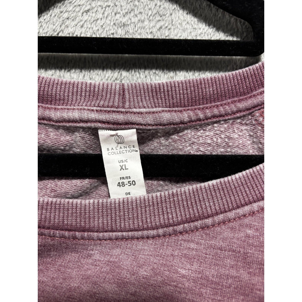 Balance Collection Womens XL Mauve Crewneck Sweatshirt Raglan Casual Athleisure