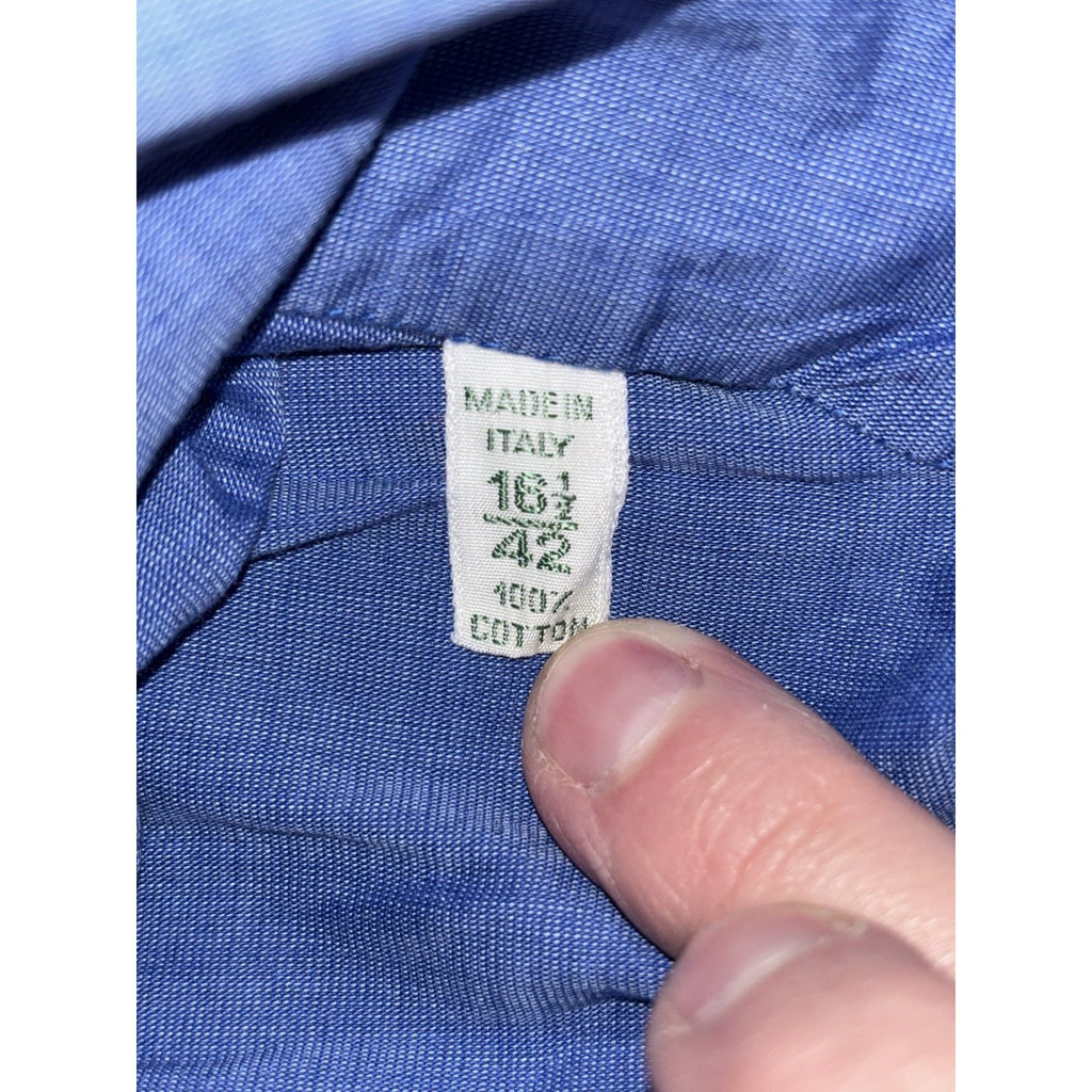 Borrelli Men's Blue Dress Shirt 16 1/2 42, photo 7 of 9