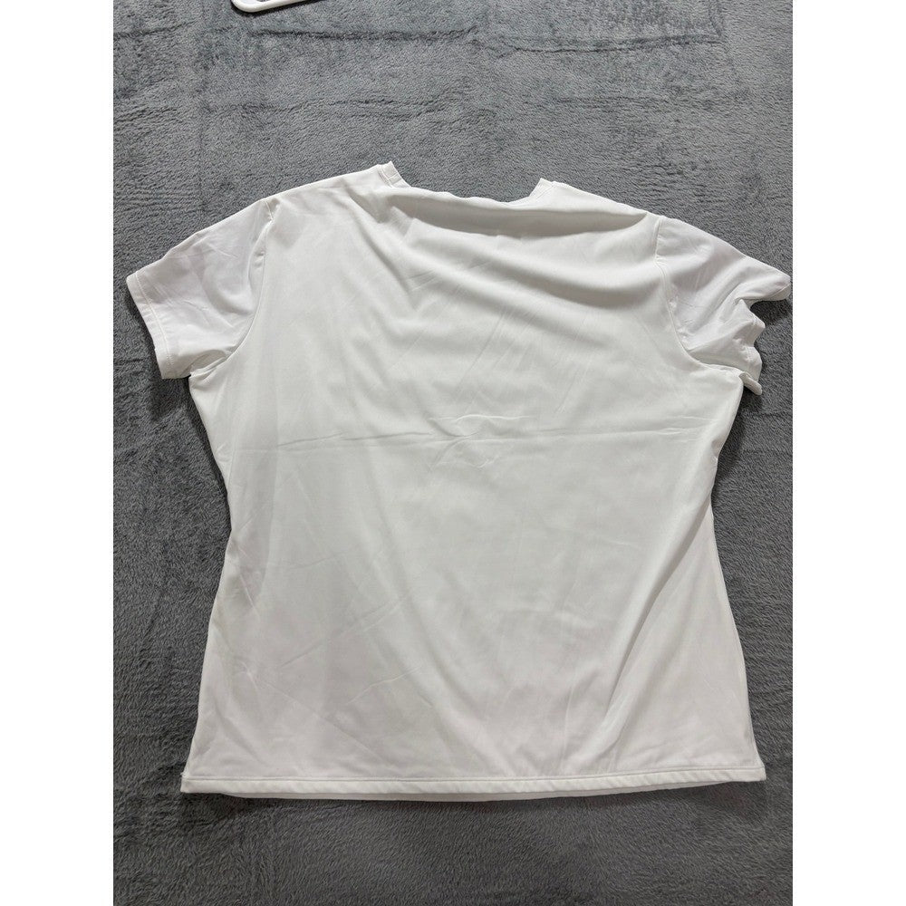 PUMIEY 3XL White T-Shirt 3 Pack Womens Short Sleeve Athleisure Casual Slim Fit