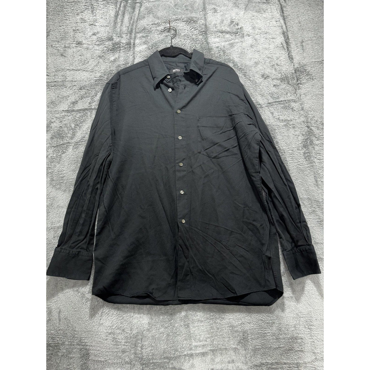Hugo Boss Mens 15 1/2 34/35 Black Long Sleeve Button Up Dress Shirt