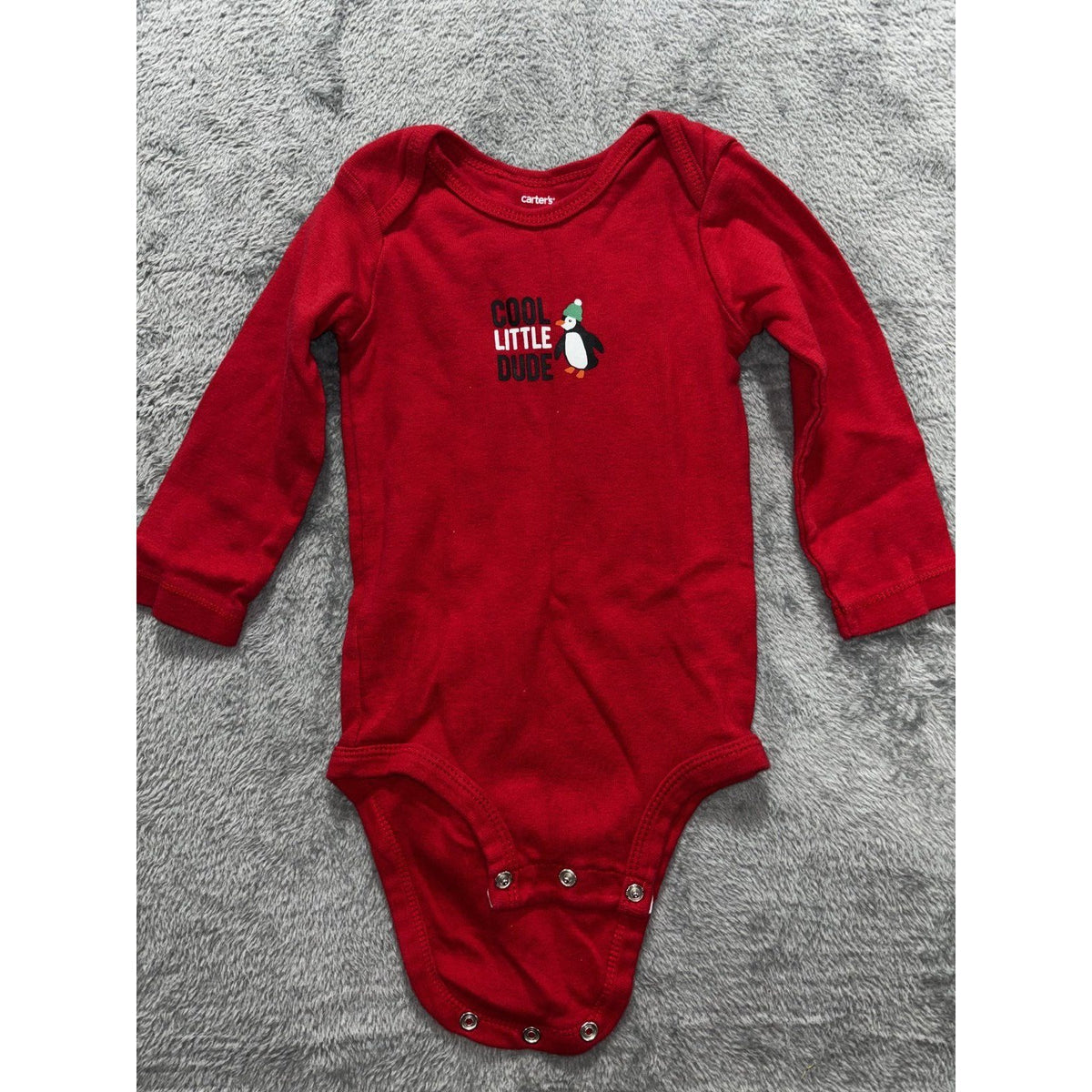 Carter's Baby Boy 12M 8 Piece Bundle Penguin Bodysuits Hoodie Pants Red Gray