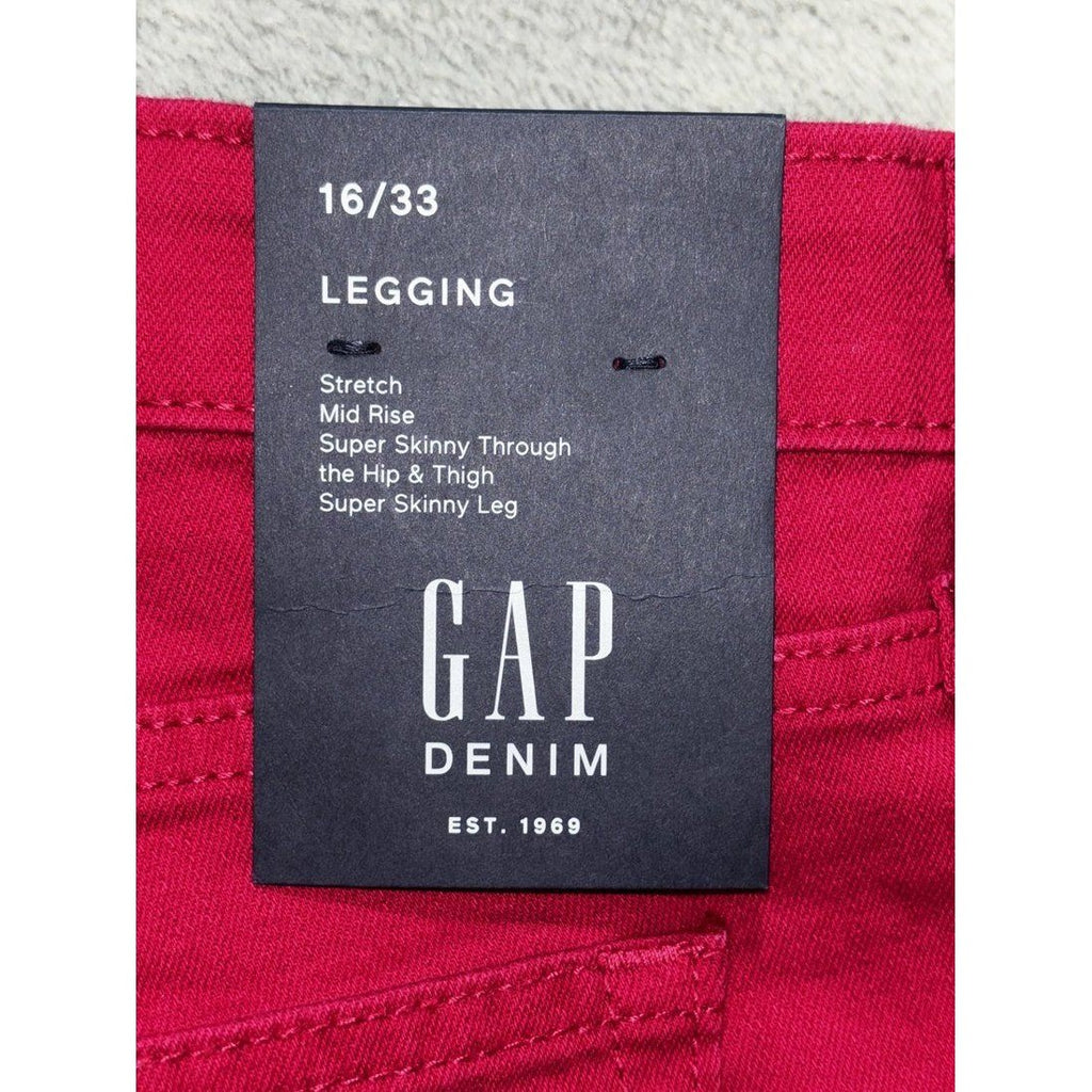 Gap Women's Raspberry Denim Legging Jeans Size 16/33, photo 11 of 13