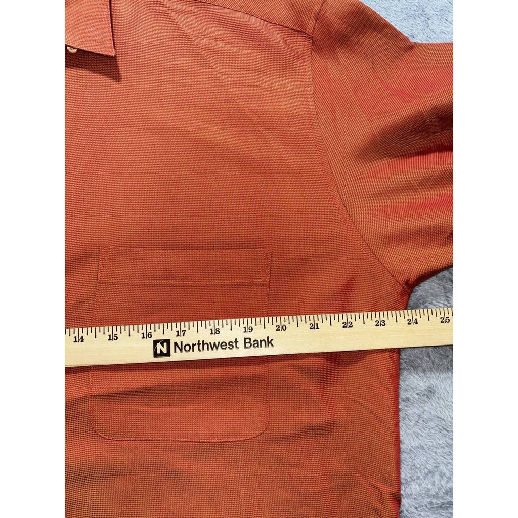Bugatchi Men's Rust Orange Dress Shirt Size L, photo 4 of 10