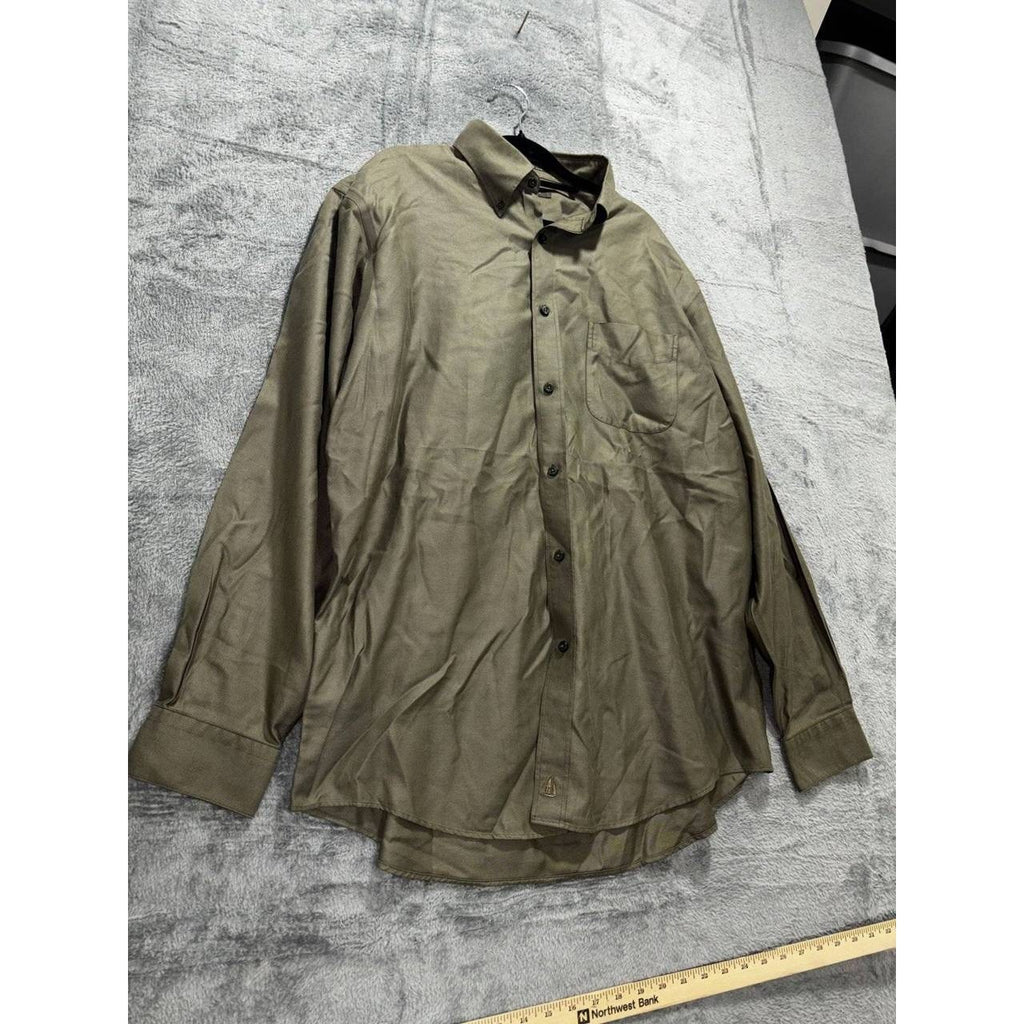 Nordstrom Men's Olive Green Dress Shirt Size L, photo 3 of 8