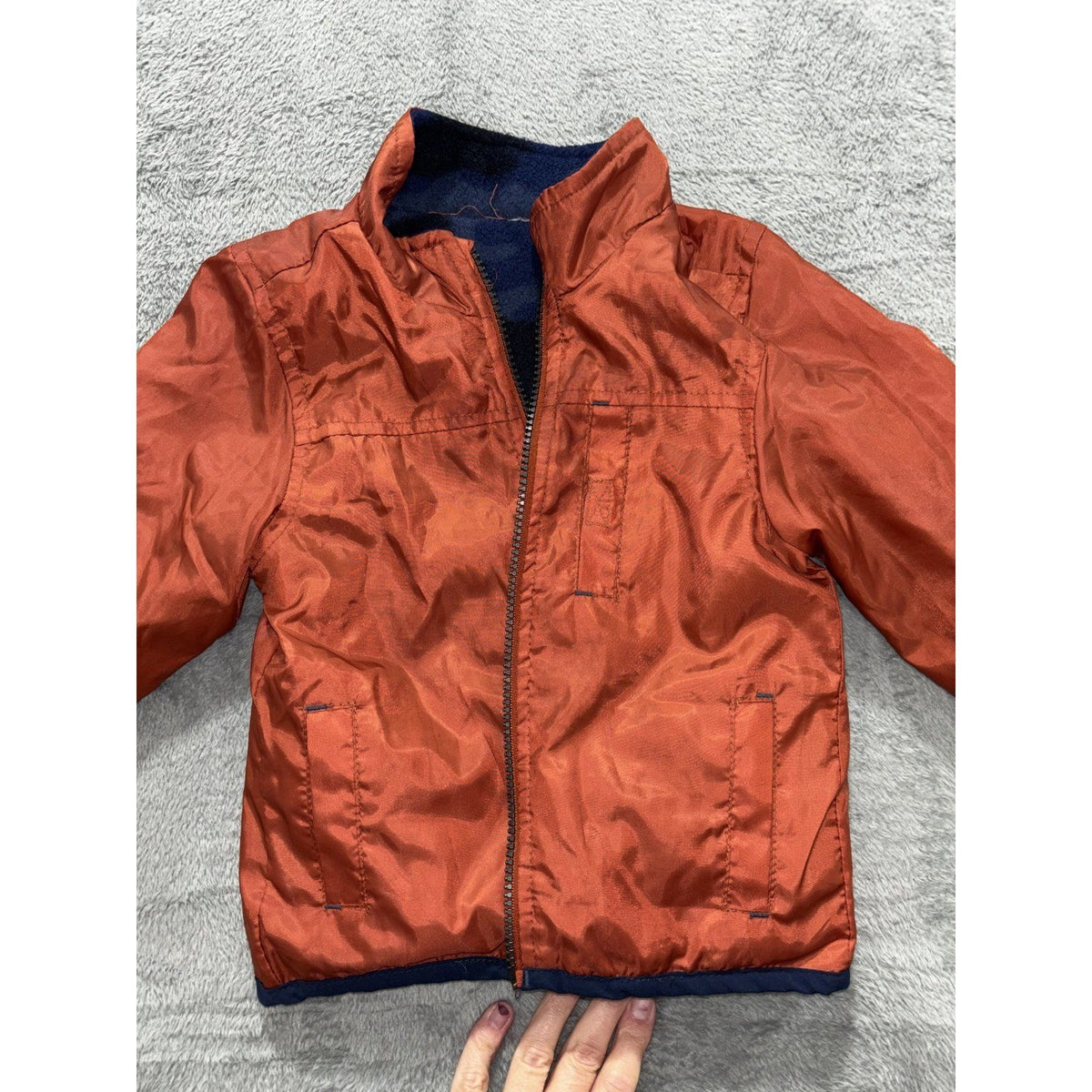 Carter's Toddler Boy 2T 3-in-1 Jacket Coat Navy Blue Camo Fleece Orange