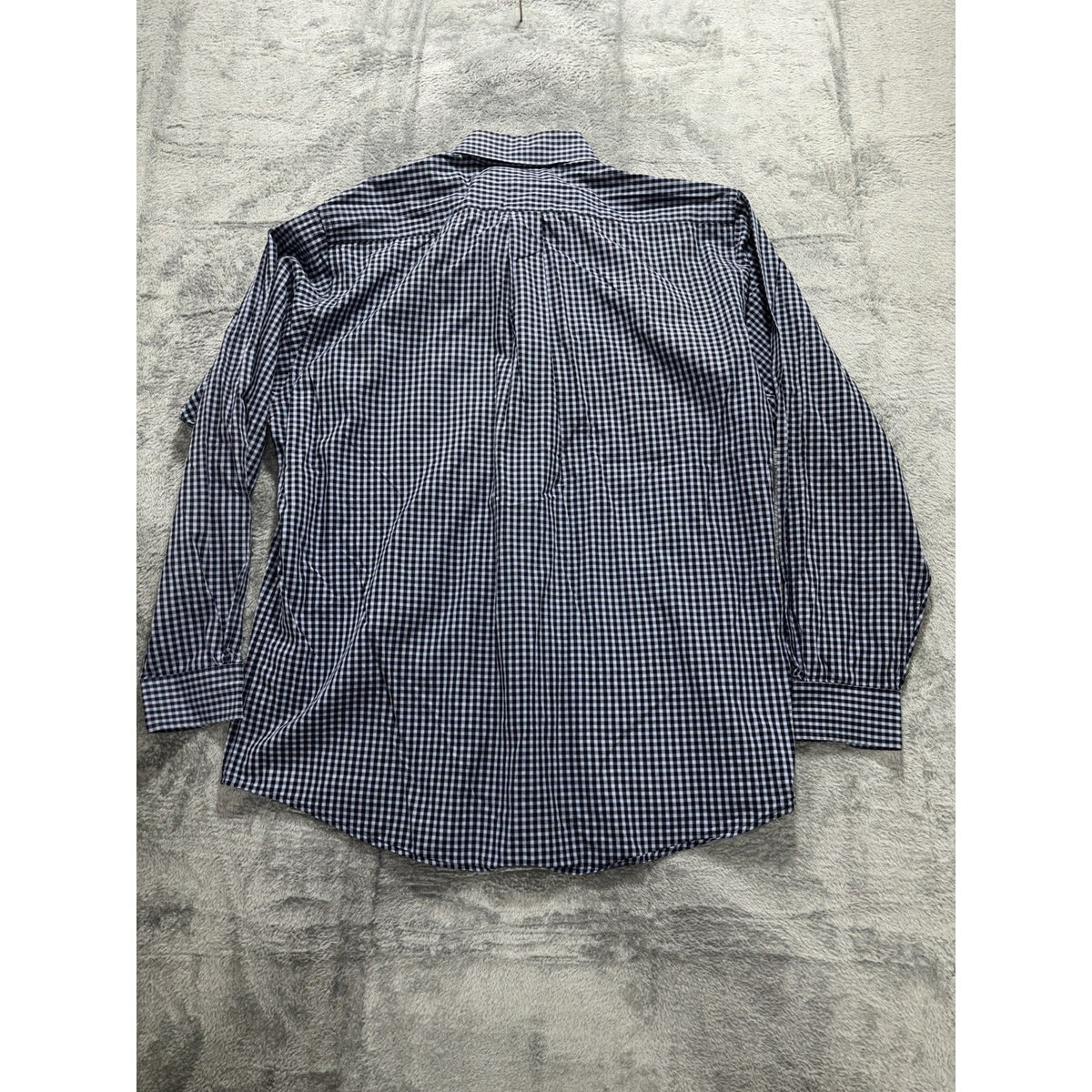 Brooks Brothers Mens L Navy Light Blue Gingham Long Sleeve Button Down Shirt