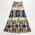 Joe B Womens S Tan Black Tie Dye Maxi Skirt Fold Over Waist Boho Vintage
