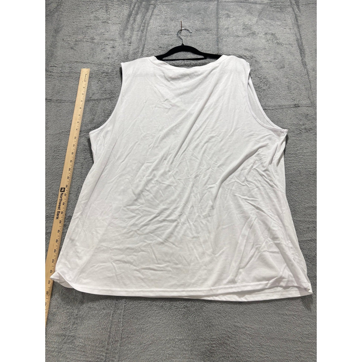 Sampeel 2XL White Womens Tank Top V-Neck Casual Minimalist NWT