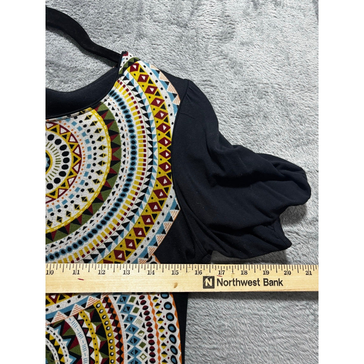 Cha Cha Vente Womens S Black Geometric Mandala Print Boho Festival Mini Dress