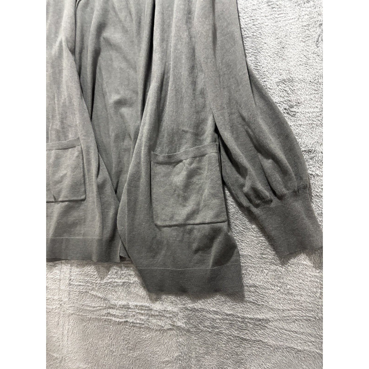 Maurices Womens XL Gray Open Front Cardigan Pockets Casual Cozy