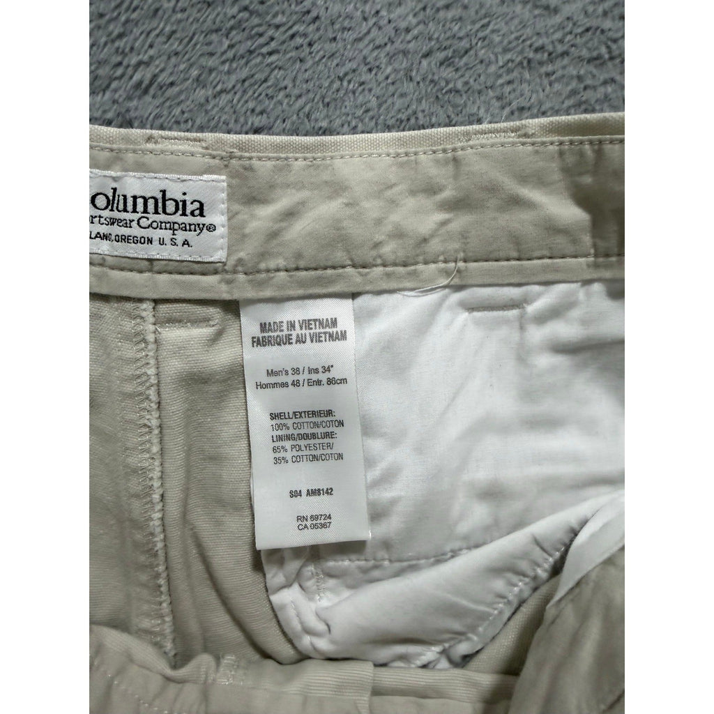 Columbia 38x34 Beige Chino Pants Mens Casual Vintage
