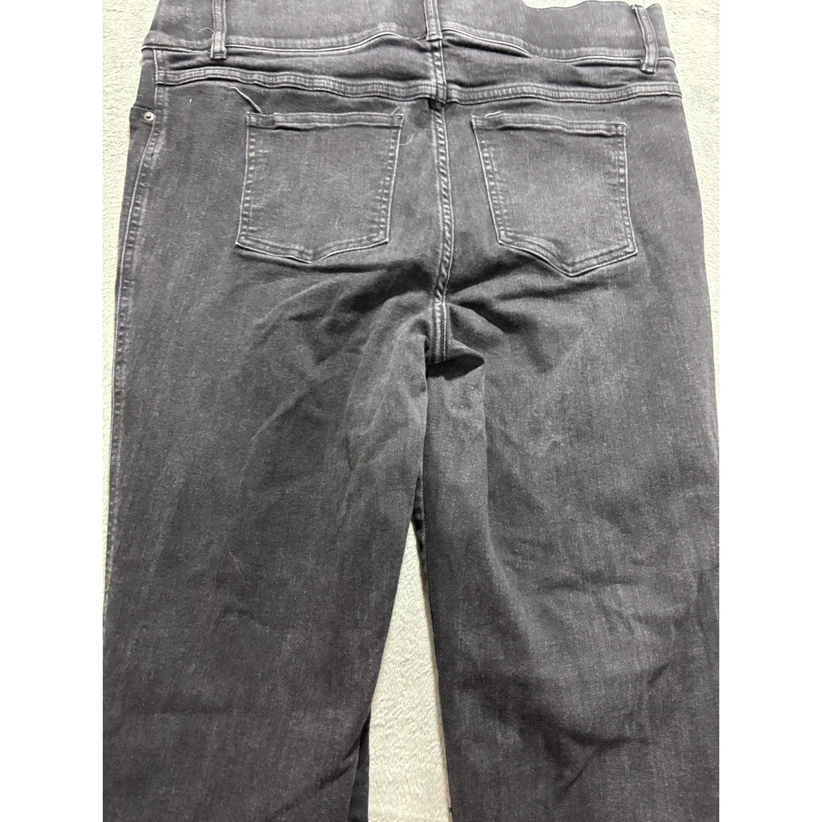 Spanx Womens 1X Black Flare Jeans High Rise Pull On Denim Slimming Casual Boho
