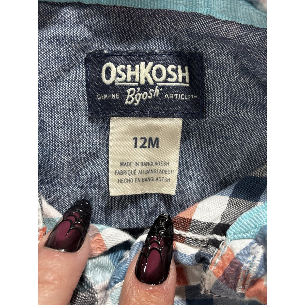 OshKosh B'gosh Carter's Children's Place Baby 12M 4 Pc Plaid Shirts Jeans Romper