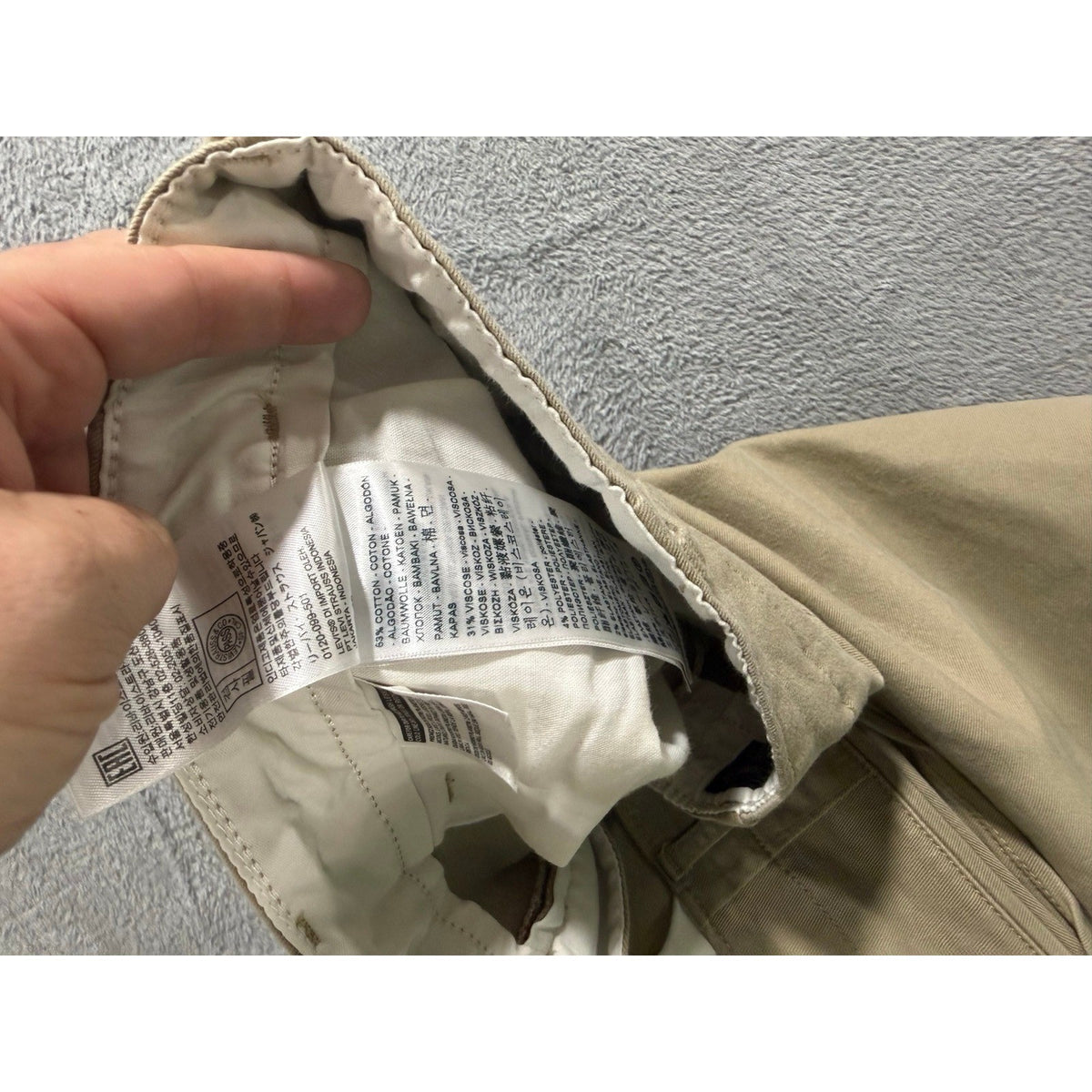 Levi Strauss & Co W36 L30 Khaki Chino Pants Mens Casual Preppy Vintage